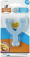 Nylabone - Blue Wishbone Puppy Teething Chew Toy - Chicken - X-Small/Petite