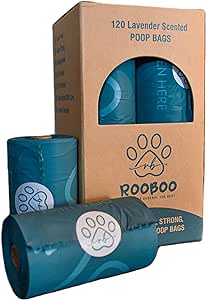 RooBoo - Lavender Scented Biodegradable Poo Bags  - 120pk (EN13432 Cert)