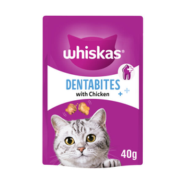 WHISKAS - Dentabites Adult Cat Treats with Chicken - 40g