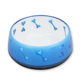 All For Paws - Anti Slip Dog Bowl Blue Hearts - Medium