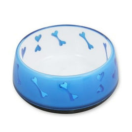 All For Paws - Anti Slip Dog Bowl Blue Hearts - Small