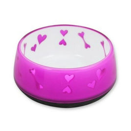 All For Paws - Anti Slip Dog Bowl Pink Hearts - Medium