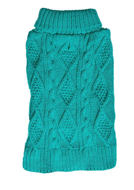 Sontos - Cable Knit Jumper - Aqua - Small