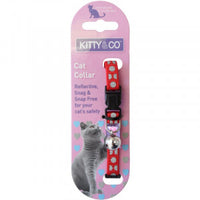 Kitty & Co - Polka Dot Reflective Snag Snap Free Cat Collar - Asst Colour - 8-12” (20-30cm)