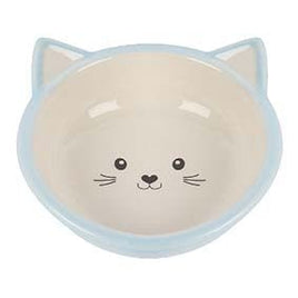 Happy Pet - Ceramic Kitten Face Bowl - Blue