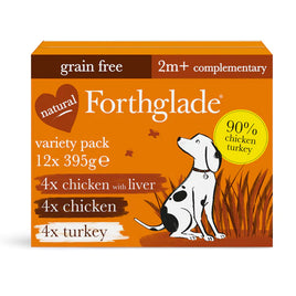 Forthglade - Just 90% Poultry Grain Free Complementary Wet Dog Food - 395g pouch (12 Pack)