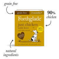 Forthglade - Just 90% Poultry Grain Free Complementary Wet Dog Food - 395g pouch (12 Pack)