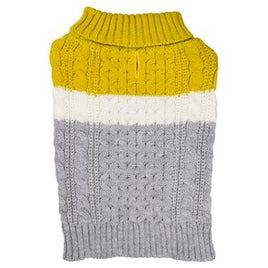 Sotnos - Colour Block Sweater - Grey & Yellow - Small