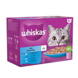 Whiskas - Adult 1+ Fish Favourites In Jelly Cat Pouches - 12x85g