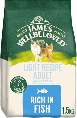 James Wellbeloved - Adult Light Dry Cat Food, Fish - 1.5 kg