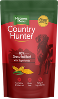 Natures Menu - Country Hunter Dog Food - Grass Grazed Beef - 150g Pouch (6pk)