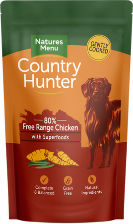 Natures Menu - Country Hunter Free Range Chicken Dog Food -  150g Pouch 6pk