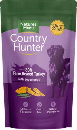 Natures Menu - Country Hunter Wet Dog Food - Farm Reared Turkey - 150g Pouch (6pk)