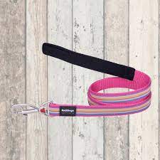 Red Dingo - Stripe Dog Lead - Hot Pink - Medium (2 x 120cm)