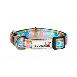 Doodlebone - Padded Pattern Collar - Pastel Paint Splat - Size 3-6