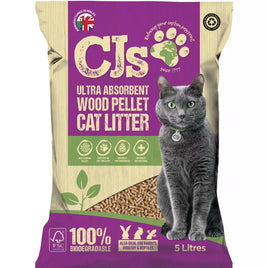 CJ Premium - Ultra Absorbent Wood Pellet Cat Litter - 5ltr