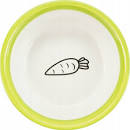 Trixie - Ceramic Rabbit Bowl in Metal Stand - White Green - 13 cm