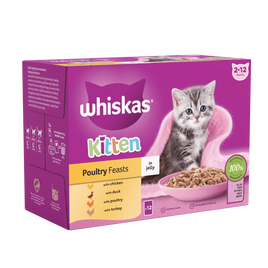 Whiskas - Kitten 2-12mths Poultry Feasts In Jelly Cat Pouches - 12x85g