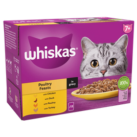 Whiskas - Senior 7+  Poultry Feasts In Gravy Cat Pouches - 12x85g