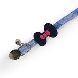 Rosewood - Designer Collar Denim With Navy Bow