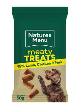 Natures Menu - Meaty Dog Treats - Chicken, Lamb & Pork - 50G