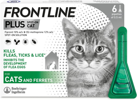 FRONTLINE - PLUS FLEA AND TICK TREATMENT FOR CATS - 6 pack