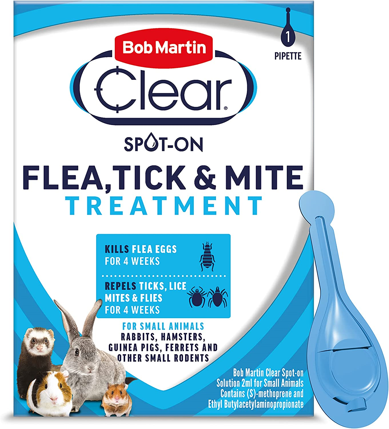 Bob Martin Small Animal Spot-On Flea Tick Mite Treatment| NRG