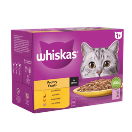 Whiskas - Adult 1+  Poultry Feasts In Gravy Cat Pouches - 12x85g