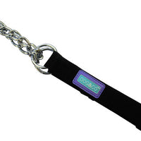 Hem & Boo - Check Chain/Nylon Training Collar - Red - 1” x 18-24” (2.5 x 45-60cm)