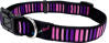Hem & Boo - Nylon Adjustable Collar Block Dog - Black/pinks - Large (25mm X45-60cm)