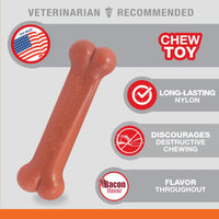 Nylabone - Power Chew Durable Dog Chew Toy - Bacon - XSmall/Petite (Upto 15lbs)