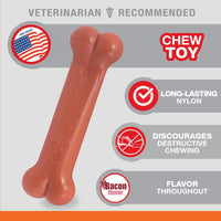 Nylabone - Power Chew Durable Dog Chew Toy - Bacon - Medium/Wolf (upto 35lbs)