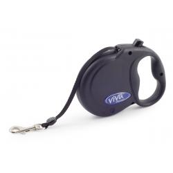 Ancol - Viva Retractable 5m Lead - Black - Small