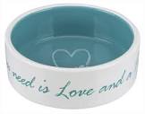 Pet's Home - Ceramic Bowl - Cream/Petrol - 12cm