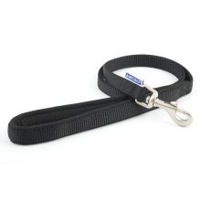 Ancol - Padded Nylon Lead - Black - 1.2 x 100cm (20kg)