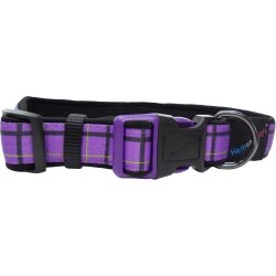 Dog & Co - Adjustable Tartan Collar - Purple - 3/4" by 14-18"