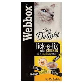 Webbox - Cats Delight Lick E Lix Chicken - 5 x 15g sachets