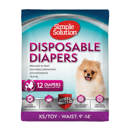 Simple Solution - Dog Disposable Diapers - Extra Small - 12pk
