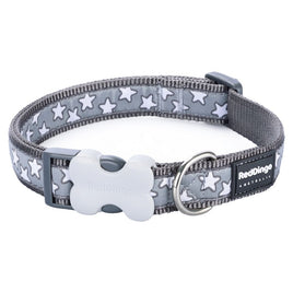 Red Dingo - Grey White Stars Dog Collar - Small