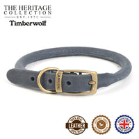 Ancol - Timberwolf Round Leather Collar - Raspberry - Size 3 (28-36cm)