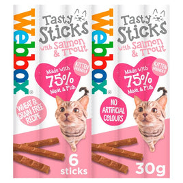 Webbox - Cat Sticks - Salmon & Trout - 6 x 30g Sticks (1Pack)