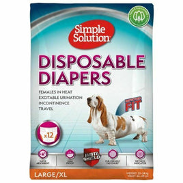 Simple Solution - Dog Disposable Diapers - Large - 12pk