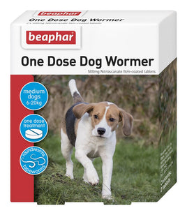 Beaphar - One Dose Wormer - Medium Dog (6-20kg) - 2 Tablets