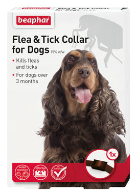 Beaphar - Dog Plastic Flea Collar - Brown 65cm