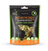 Pet Munchies - Large Salmon Skin Chew Dog Treats - 125g