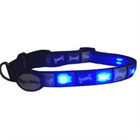 Dog-e-glow - Light up Dog Collar - Blue Bones - 18" - 26" (XL)