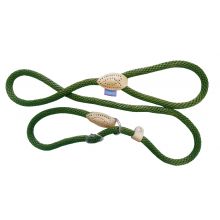 Hem & Boo - Soft Touch Slip Rope Lead - 1/2” x 60" (1.3 x 150cm) - Green/Tan