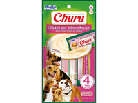INABA Churu - Unique Creamy Treat For Dogs - Chicken with Salmon Recipe - 4 x 14 tubes