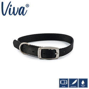 Ancol - Viva Poly Weave Buckle Dog Collar - Black - 26-31cm (Size 2 - 14")