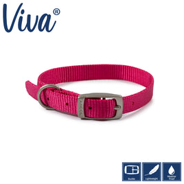 Ancol - Viva Poly Weave Buckle Dog Collar - Raspberry (Pink) - 35-43cm (Size 4)